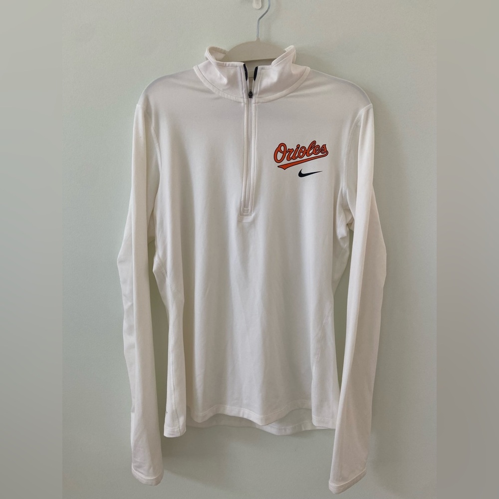 Nike White Orioles Dri-FIT Half Zip Pullover